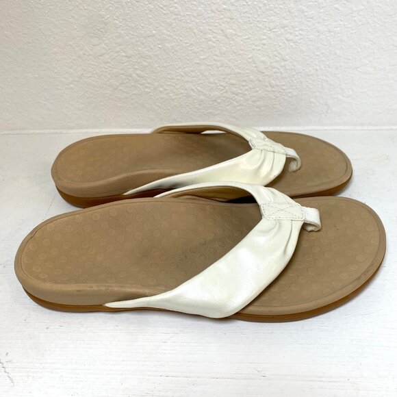 Vionic Tide Melo Toe-Post Flip Flop Thong Sandals Arch Support Ivory Slides - Picture 3 of 7